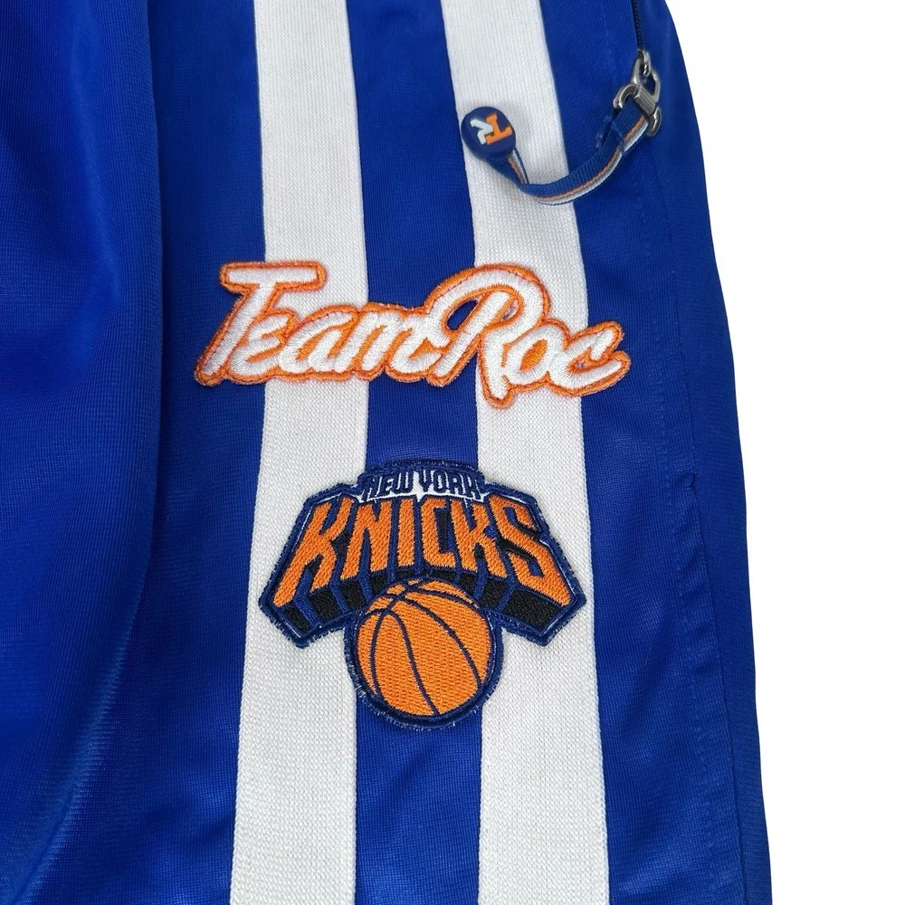 Vintage Y2K Team Roc NY Knicks Track Pants Mens 2XL Collab 2004 Rare Blue Snaps